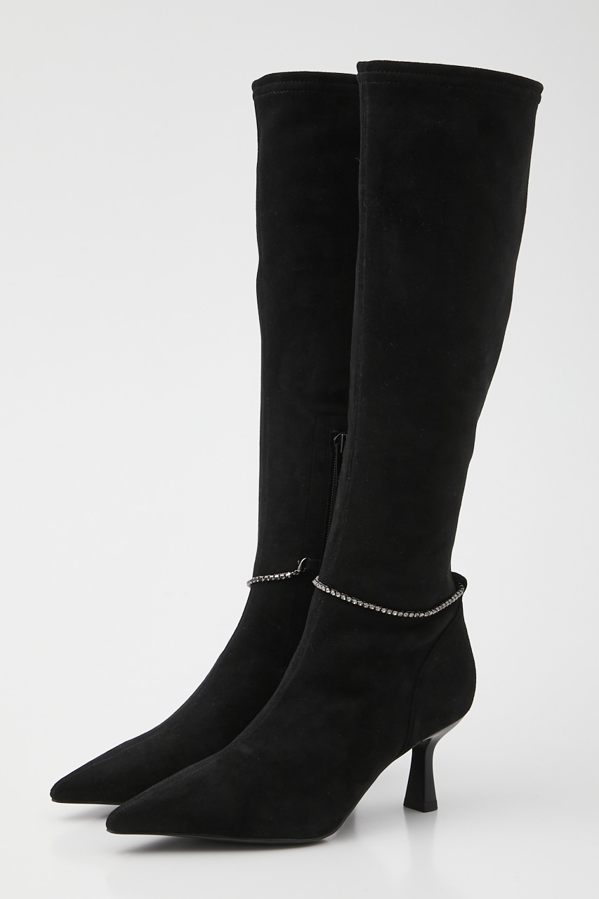 ラリアピンヒールニーハイブーツ BLK 23.0cm