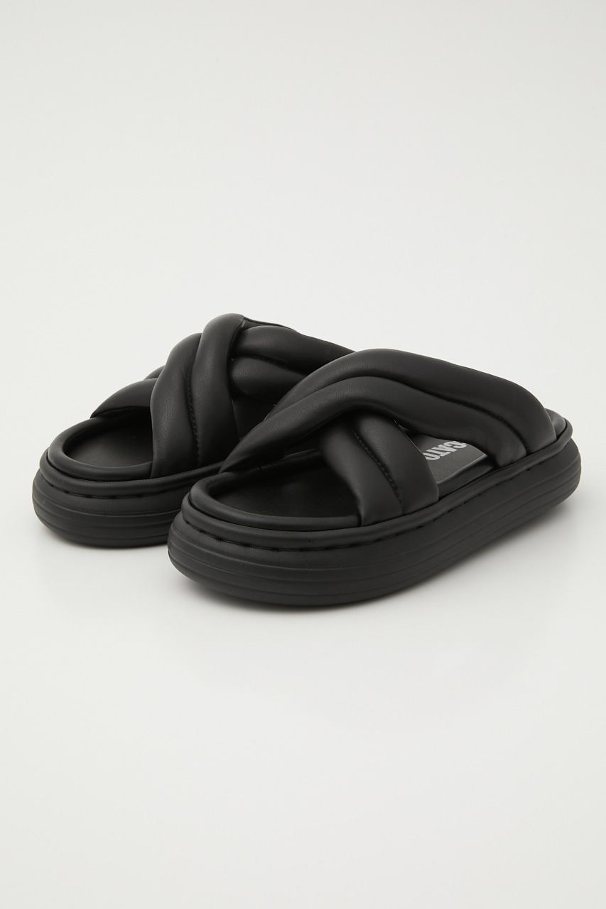 パファーライトクロスサンダル BLK 24.0cm