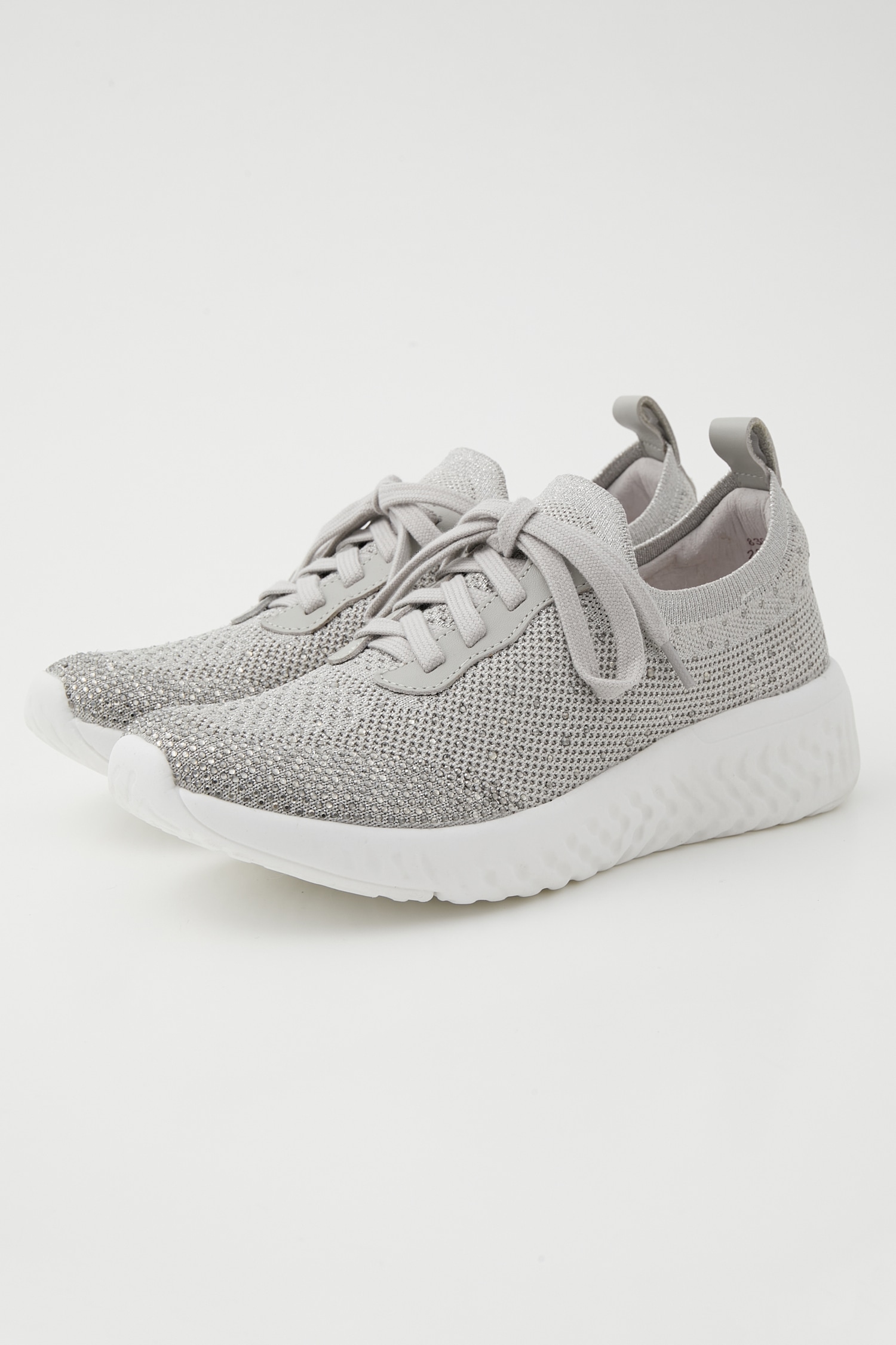 レースアップフラッフィースリッポン GRY 24.5cm