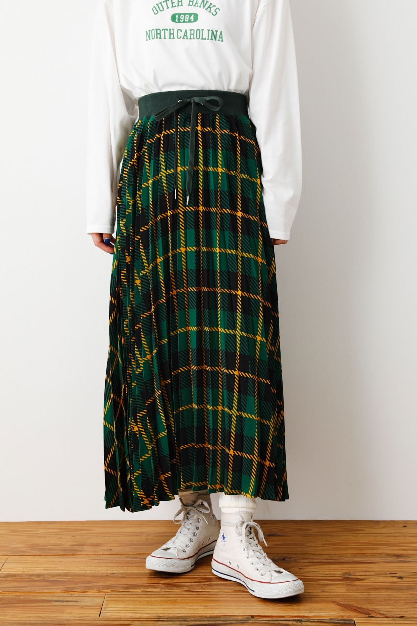 RODEO CROWNS WIDE BOWL | リブロゴチェックプリーツスカート  