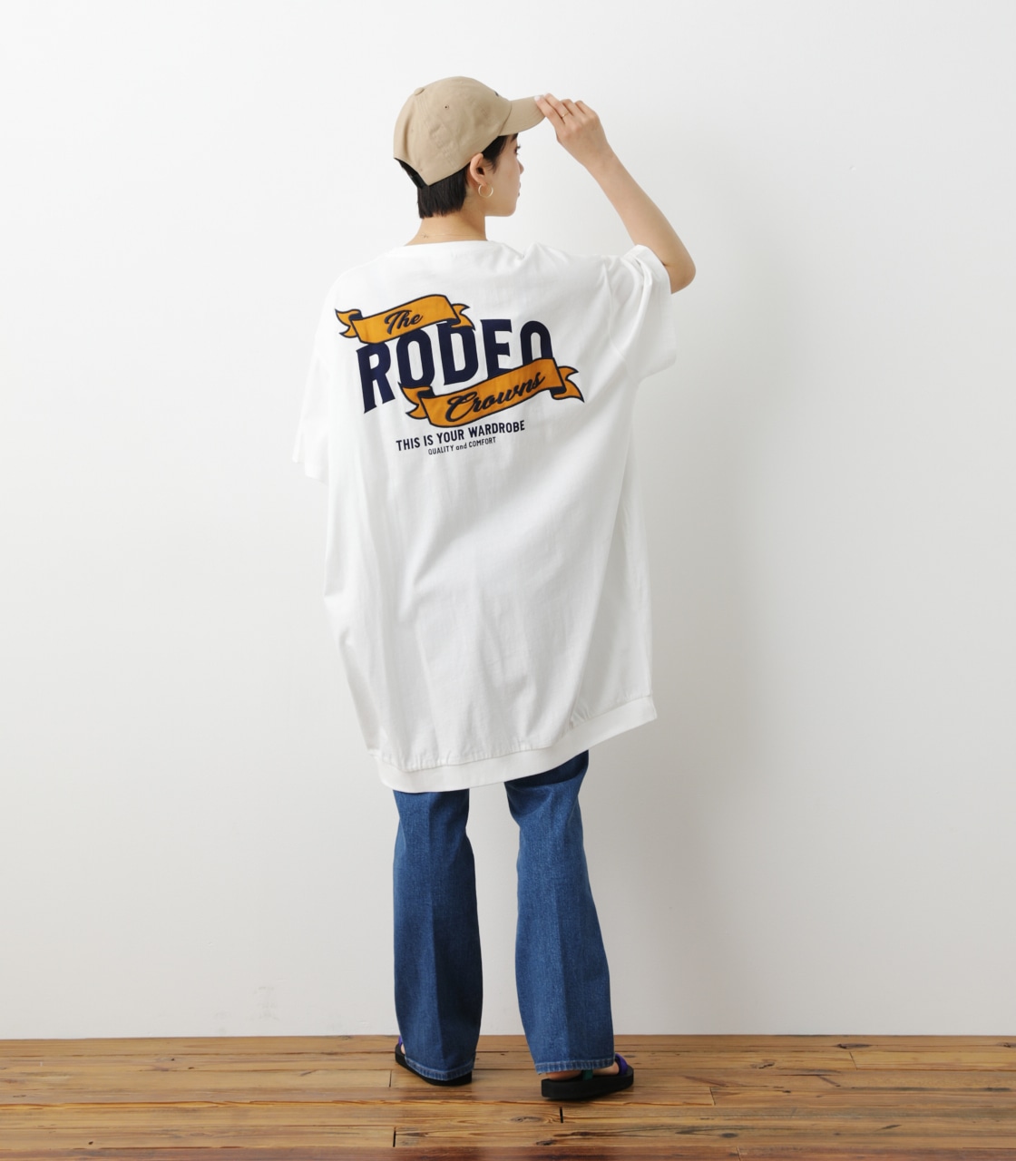 RODEO CROWNS WIDE BOWL   リボンロゴTシャツワンピース ワンピース