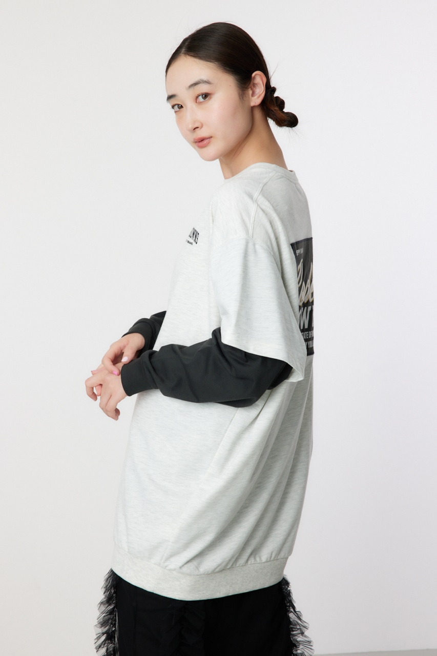 フェイクレイヤードスウェットワンピース L/T.GRY FREE
