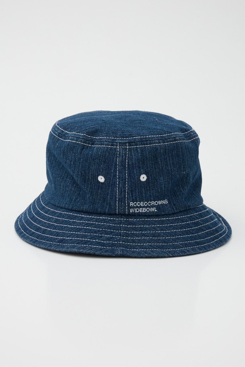 RODEO CROWNS WIDE BOWL | washed-denim bucket HAT (帽子