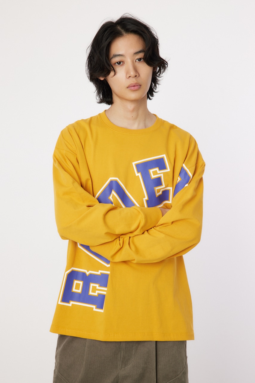 STONE  2022AW ロンT スウェット トップス 黄色 RODEO CROWNS WIDE BOWL | M.C.ヴィンテージ加工スウェット