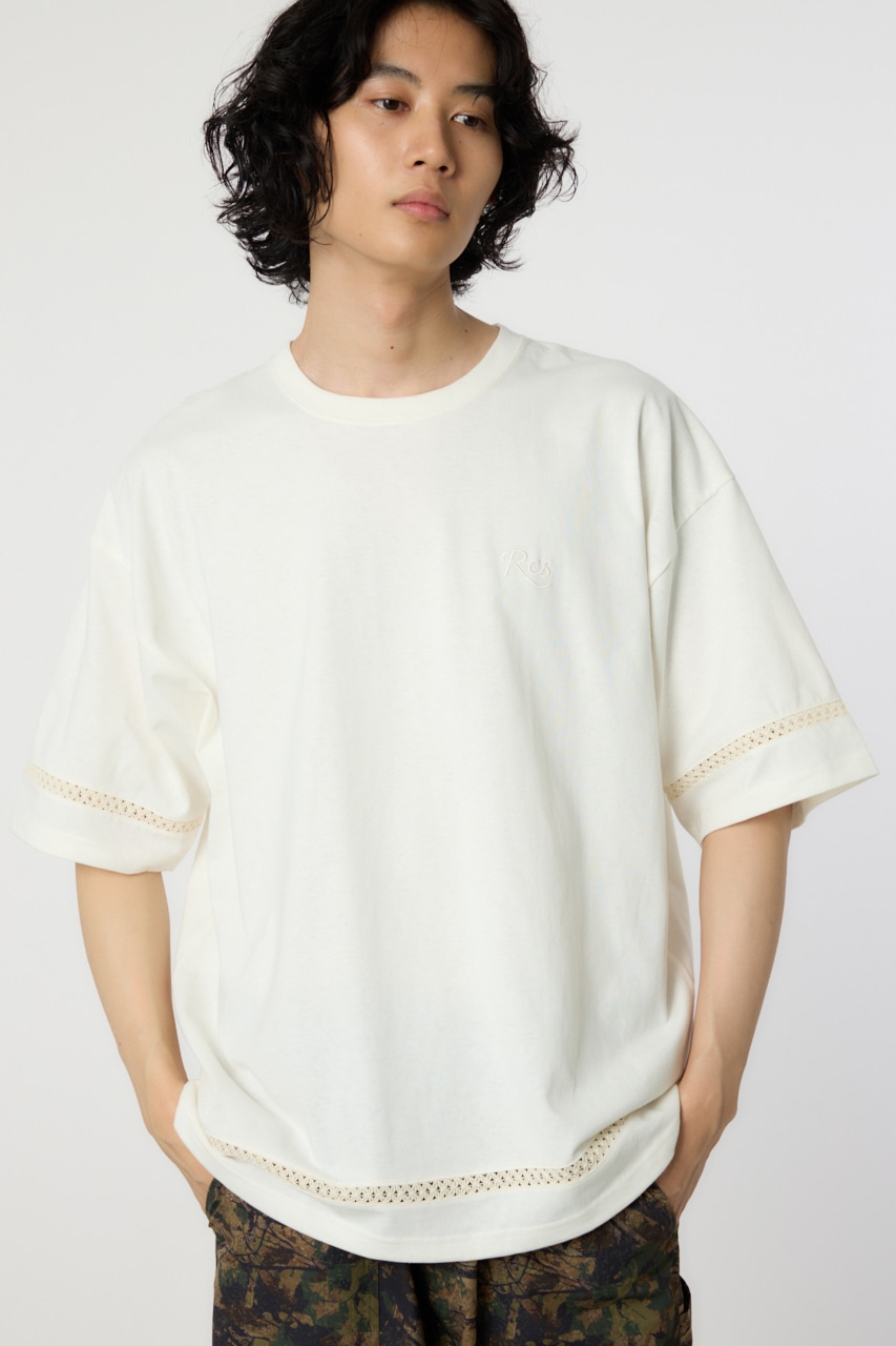 ハシゴレース Tシャツ O/WHT M