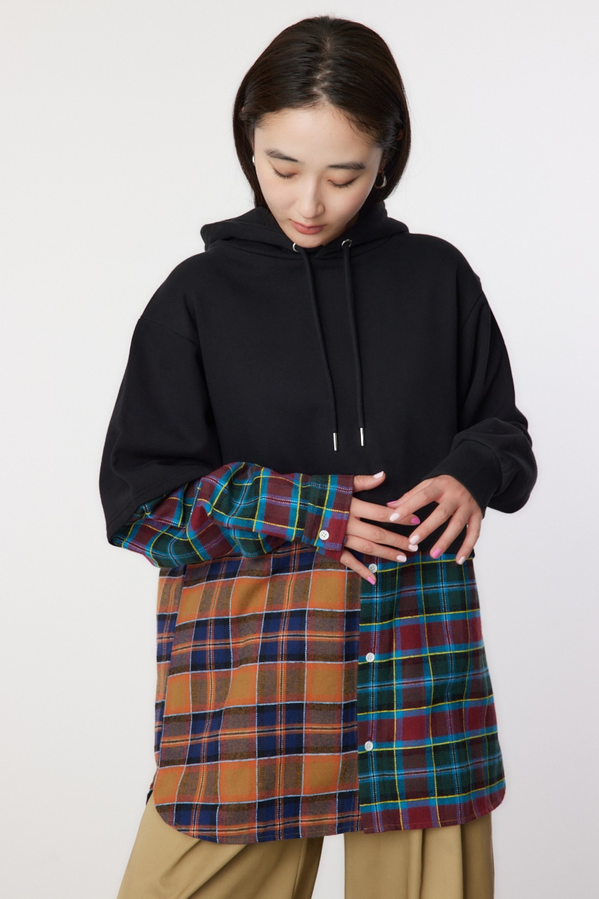 【BLACK MEMBER限定】カスタムチェックフーディー BLK FREE