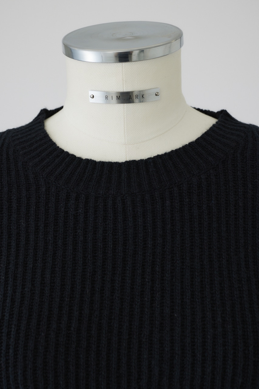 【LIMITED SALE】Curved mix color tunic BLK FREE