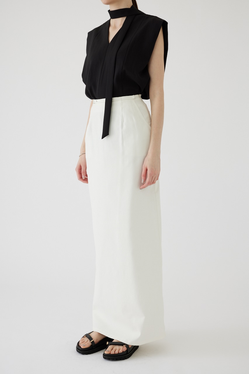 Linen mix asymmetry SK WHT 36