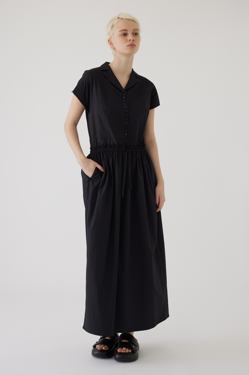 Waist narrow long dress BLK 36