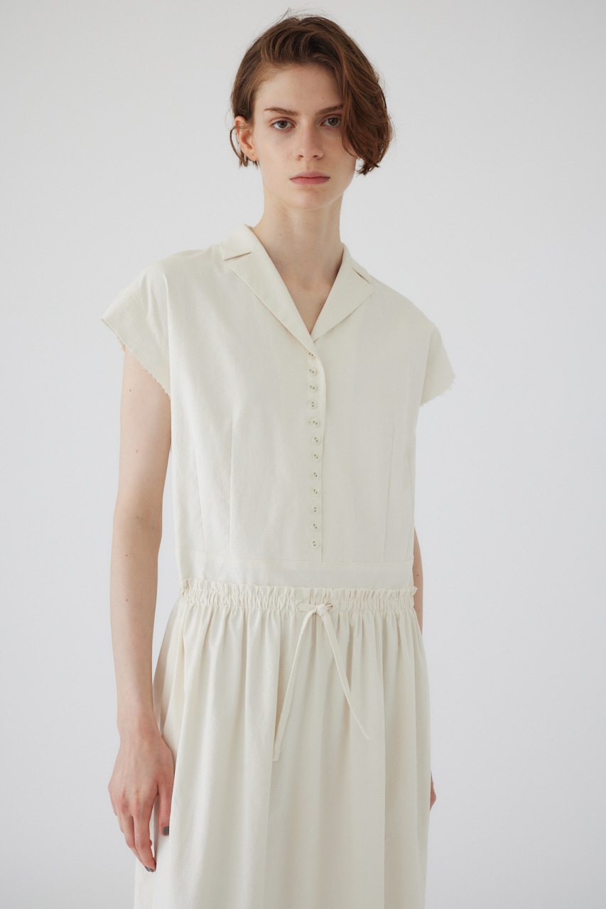 Waist narrow long dress O/WHT 36