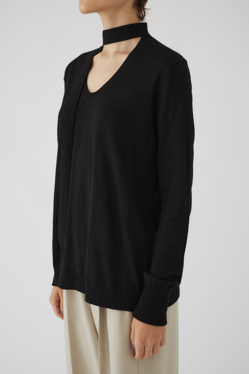 【LIMITED SALE】Classic tie knit BLK FREE