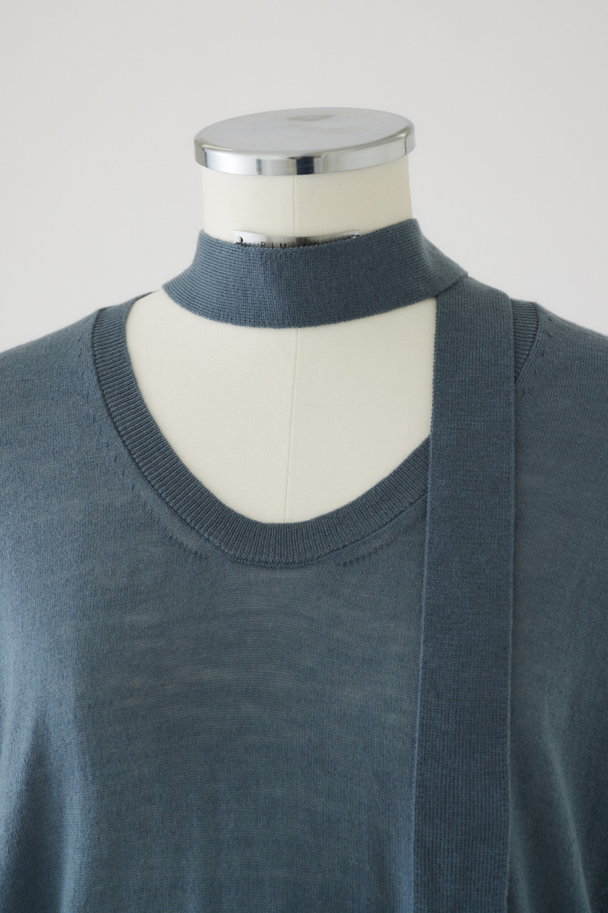 【LIMITED SALE】Classic tie knit L/BLU FREE