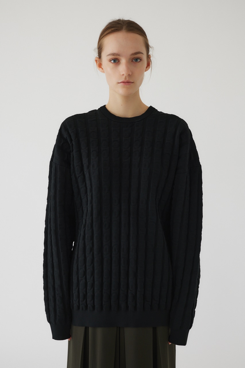12/6- order start Uneven surface over knit BLK FREE