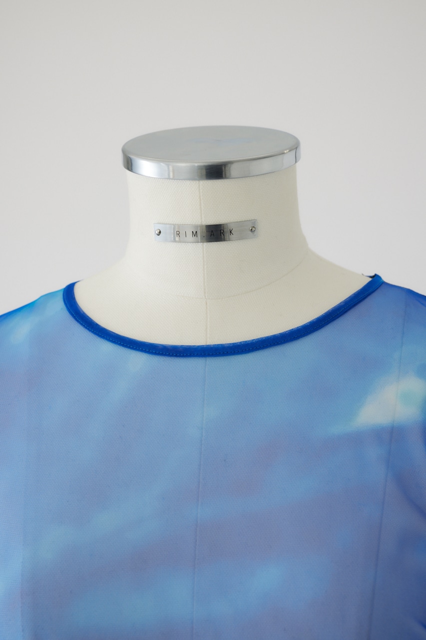 Photograph printed tops BLK FREE