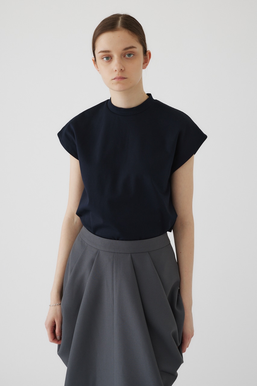 Mannish nosleeve cut tops NVY FREE