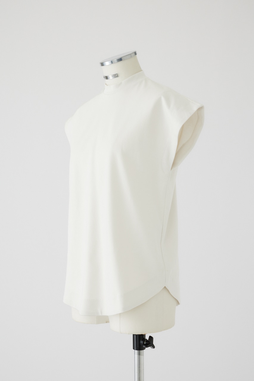 Mannish nosleeve cut tops WHT FREE