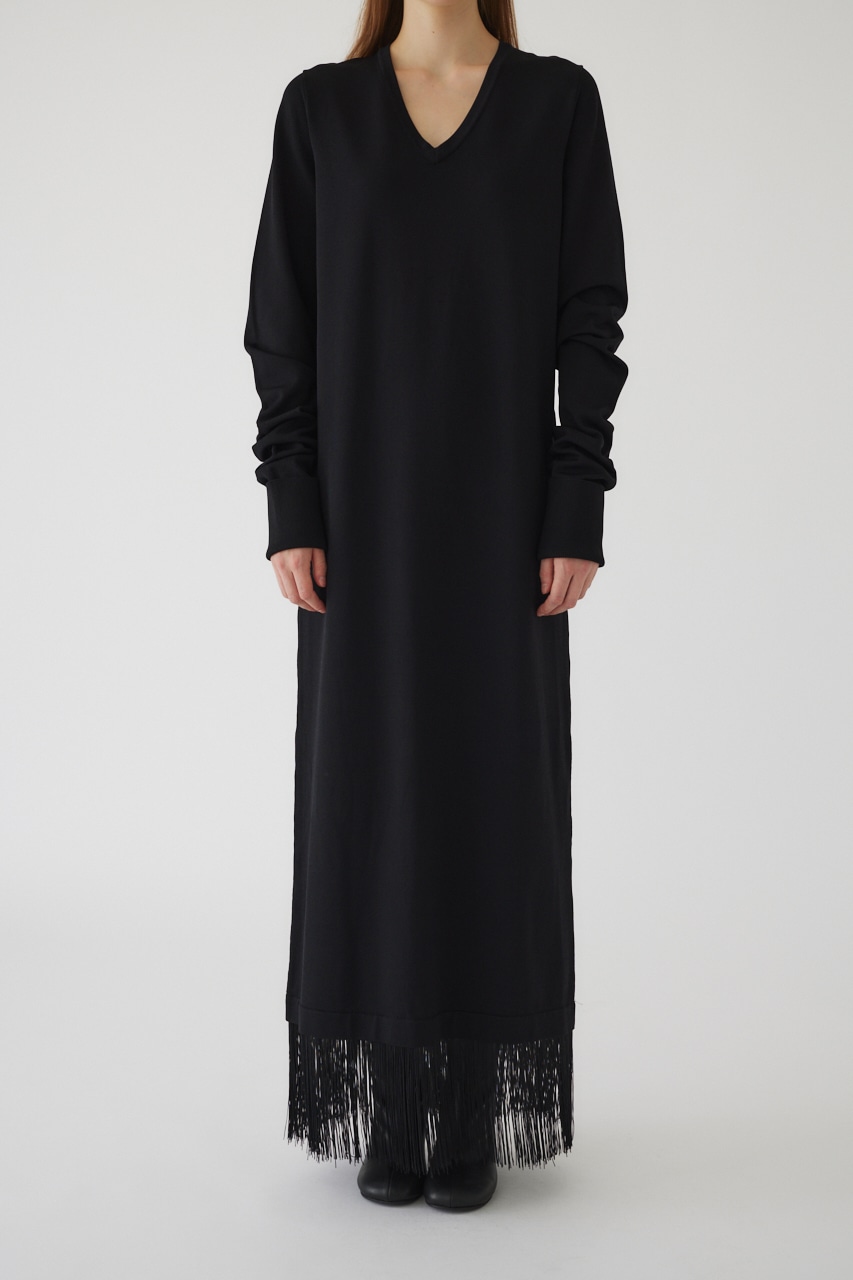 【LIMITED SALE】Fringe flare dress BLK 36