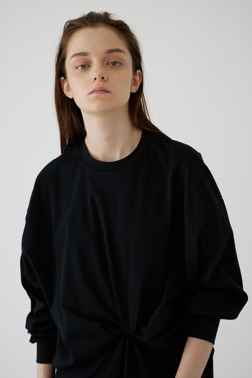 【LIMITED SALE】Front twist cut tops BLK FREE