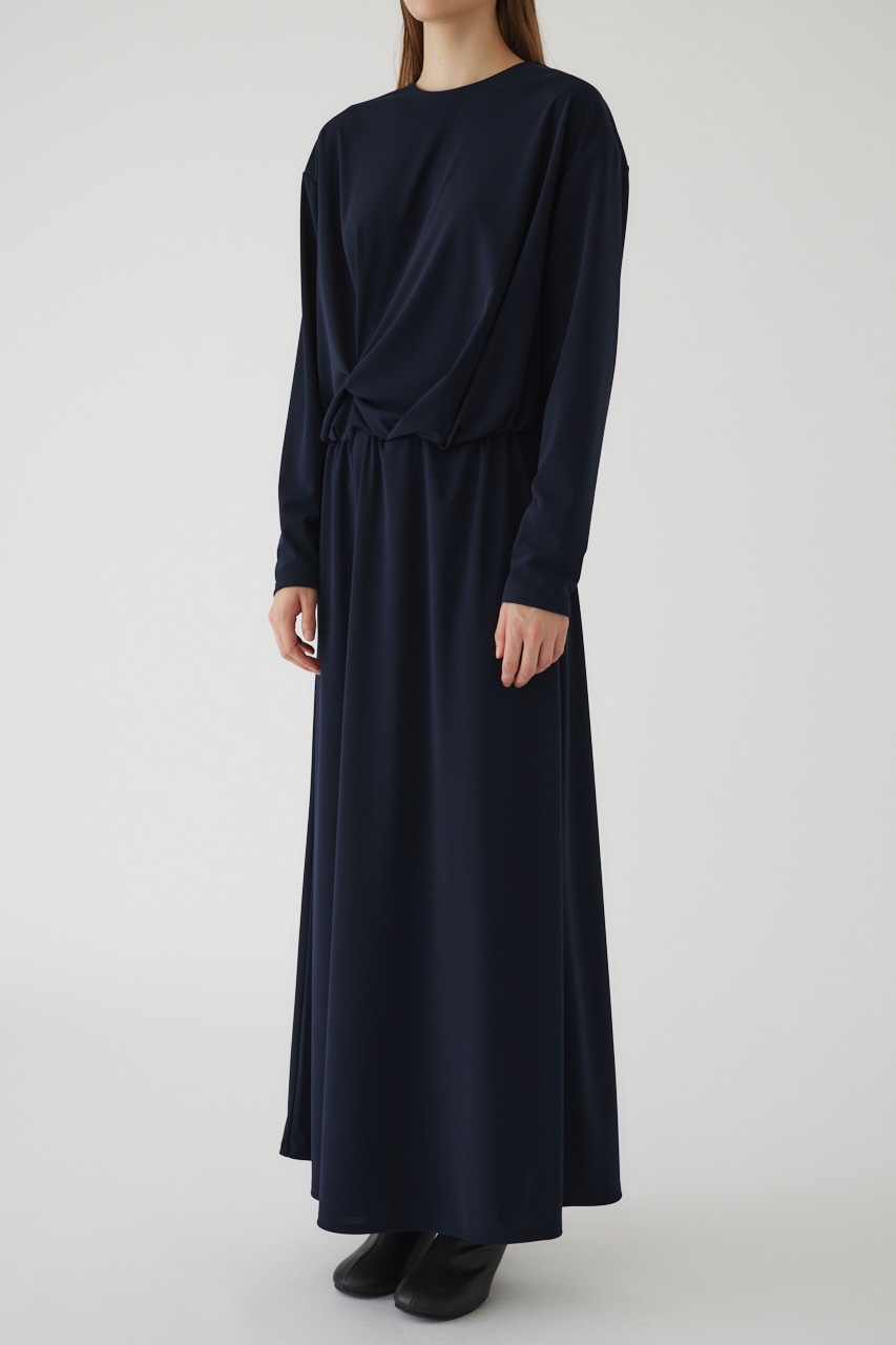 【LIMITED SALE】Asymmetry drape dress NVY 38