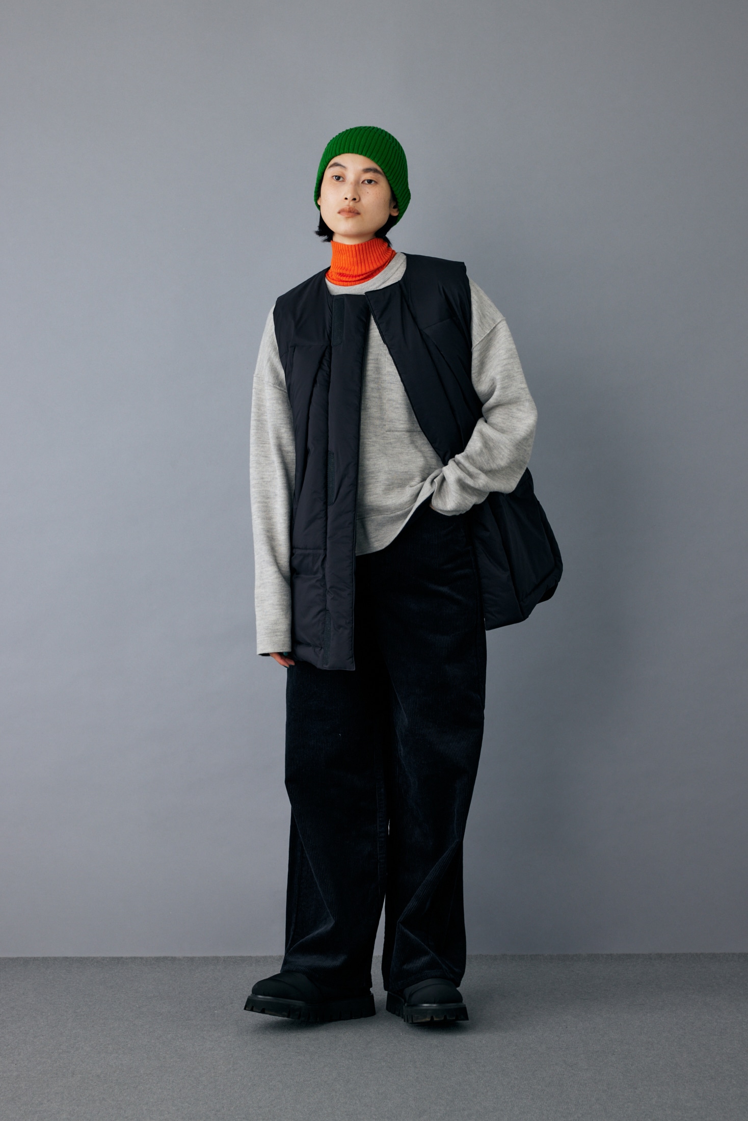 no-collar down vest｜M｜BLK｜jacket 
