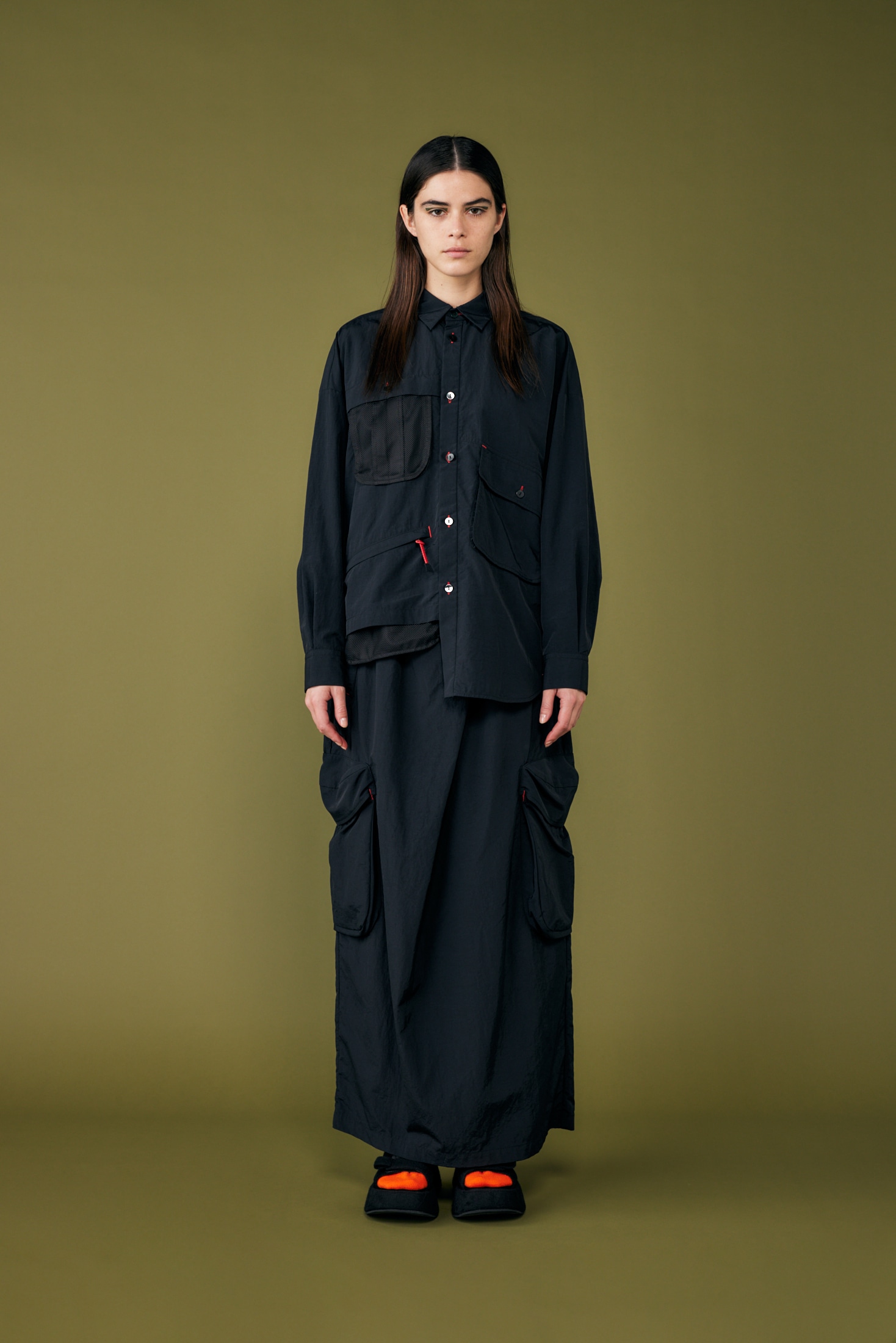water-repellent multi pocket shirt｜M｜BLK｜shirts and blouses 