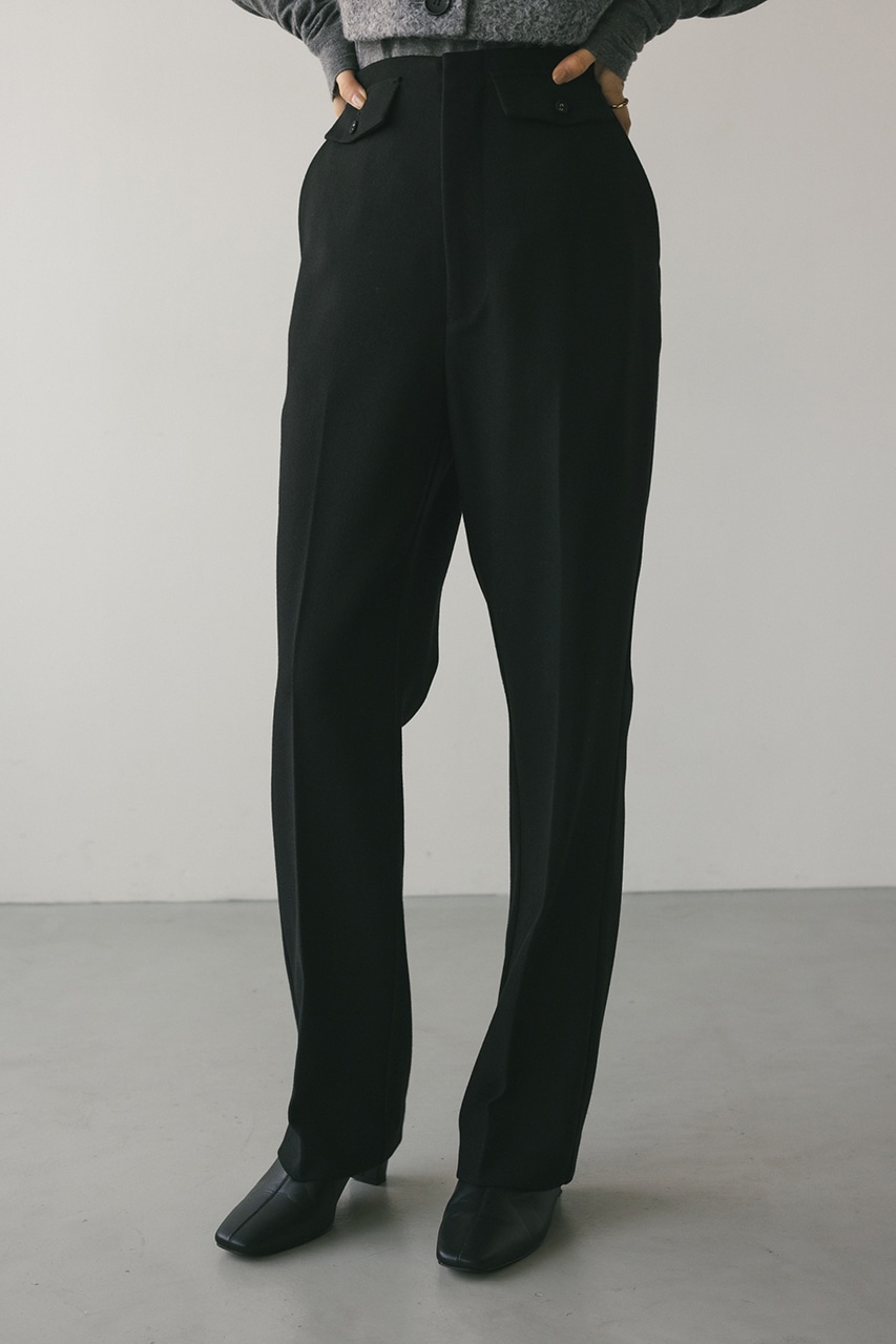 センタープレスシガレットパンツ BLK S