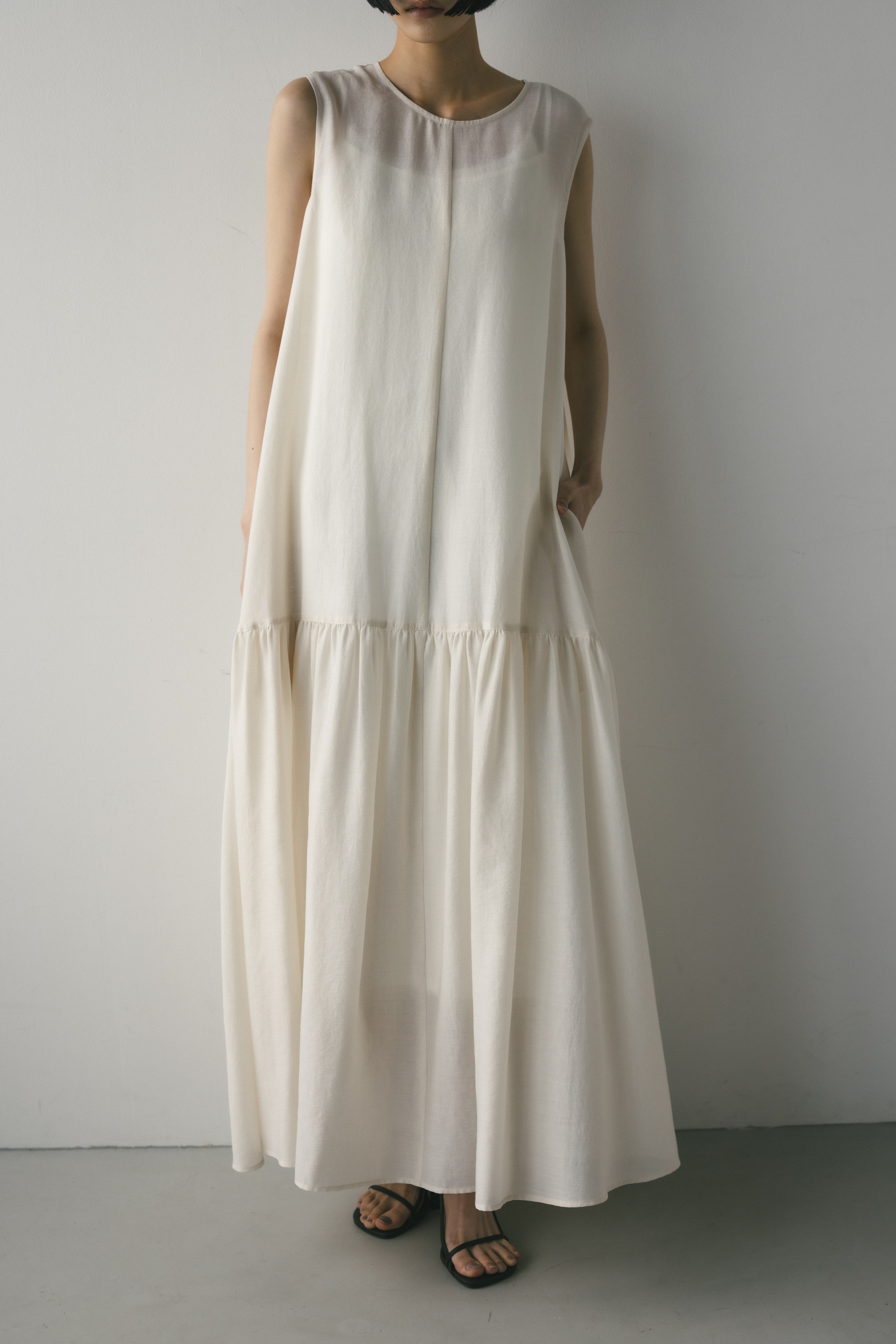 ティアードフレアワンピース IVOY M