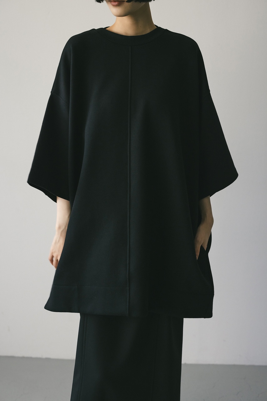 ダンボールスウェットボクシーミニワンピース BLK FREE