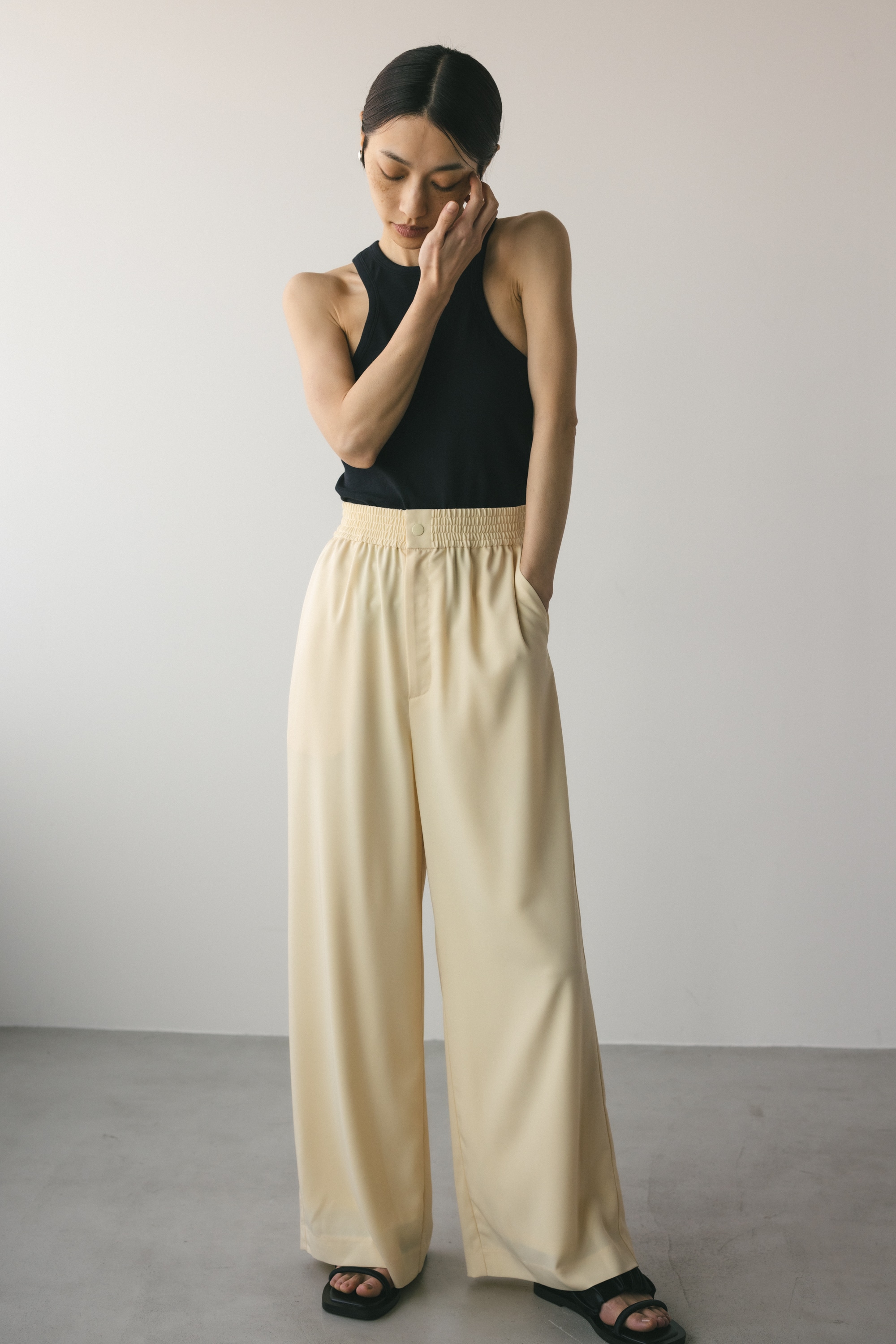 ワイドイージーパンツ L/YEL M