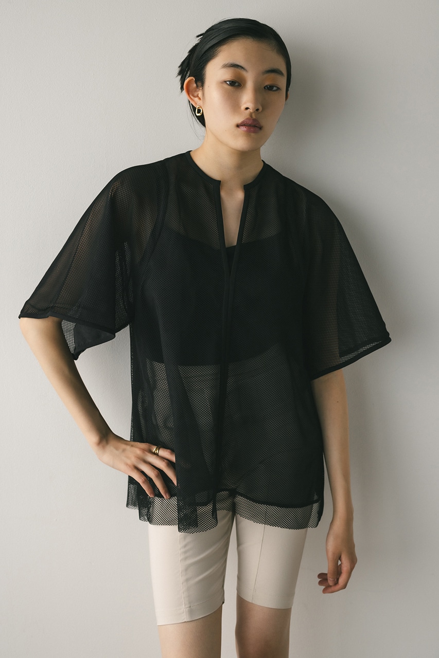パイピングメッシュトップ BLK FREE