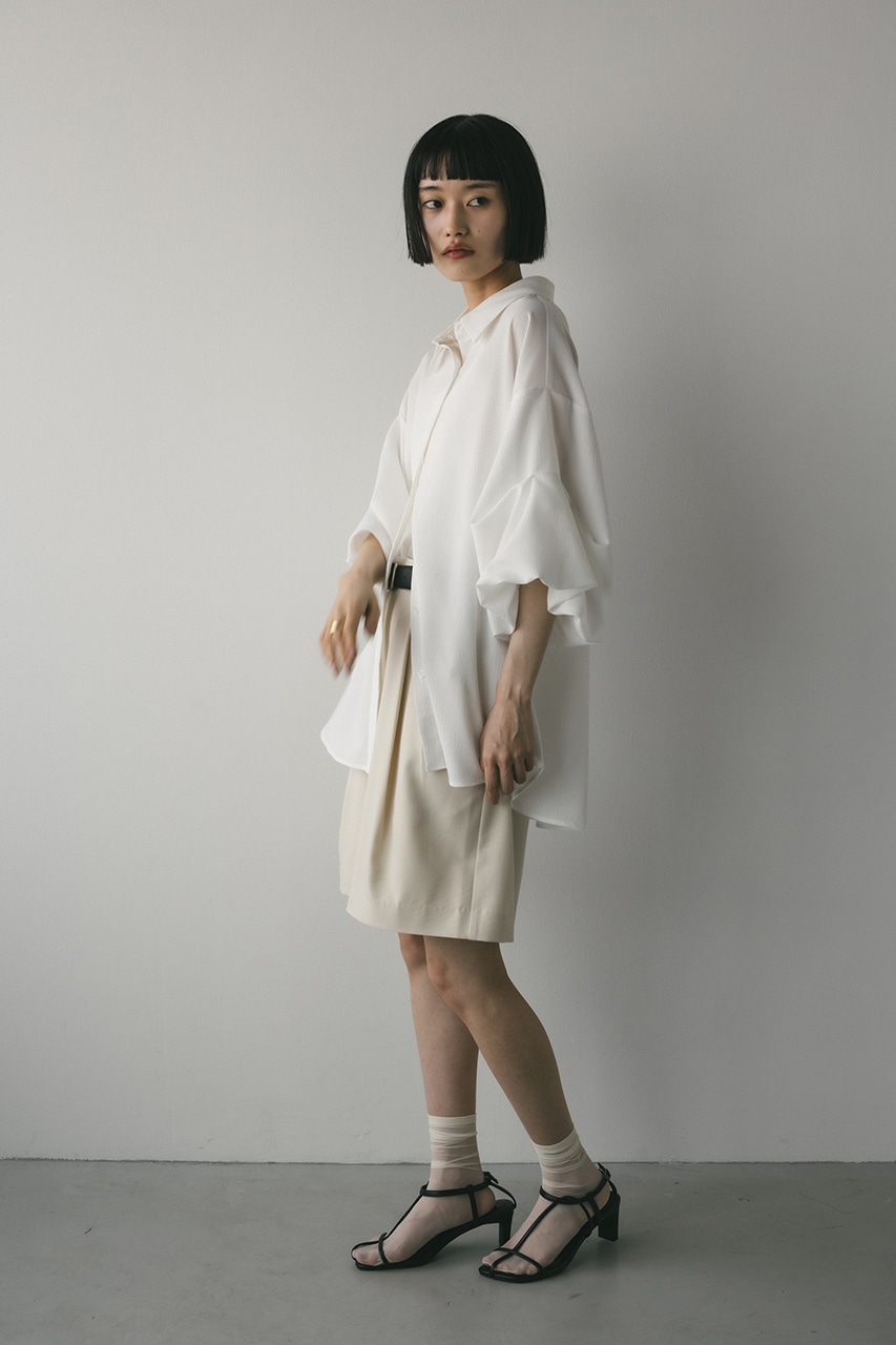 ニュアンスタックスリーブシャツ WHT FREE