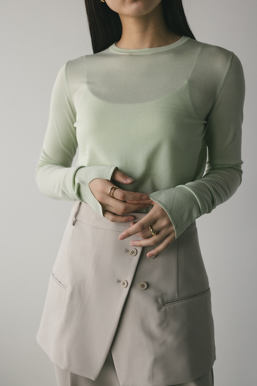 スリットスリーブニット L/GRN FREE