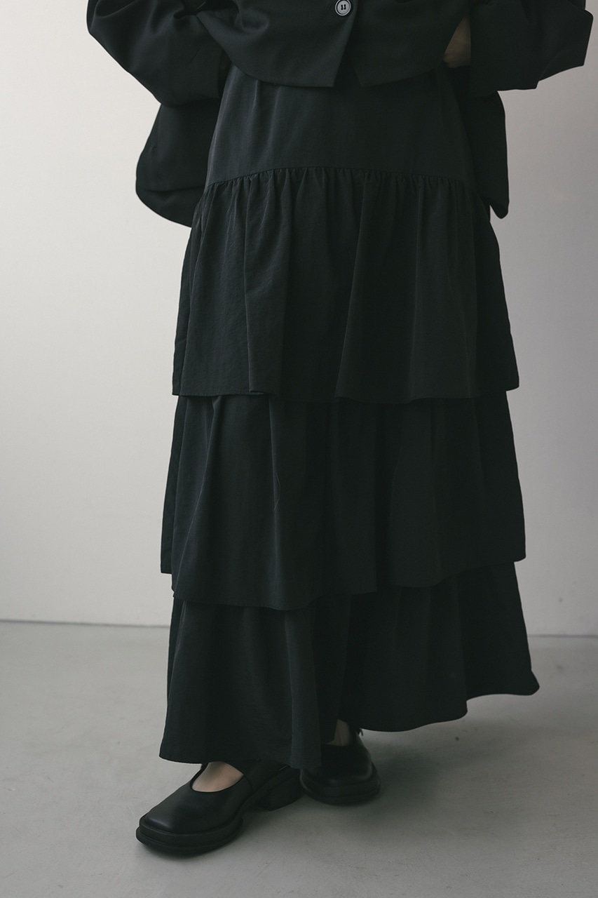 ティアードフレアスカート BLK M