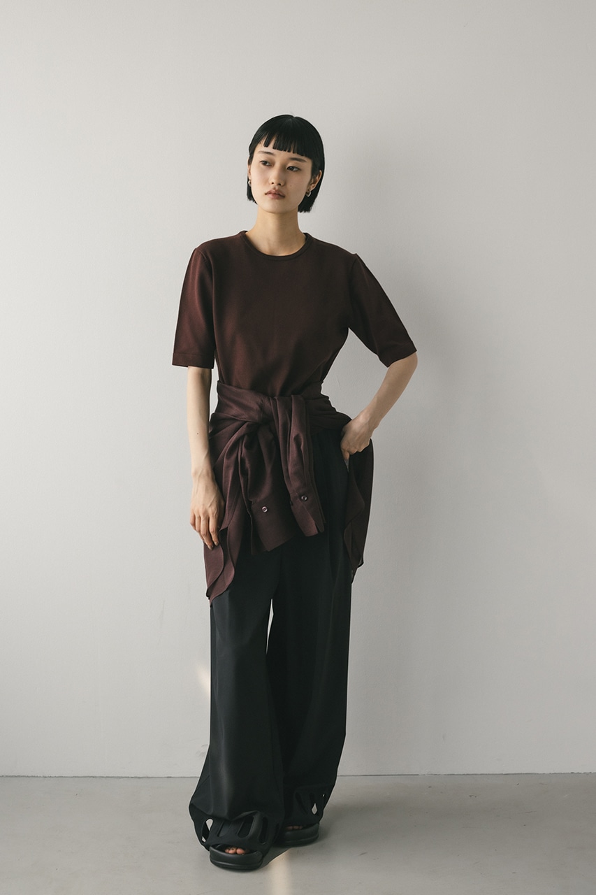 ヘムホールリラックスパンツ BLK M