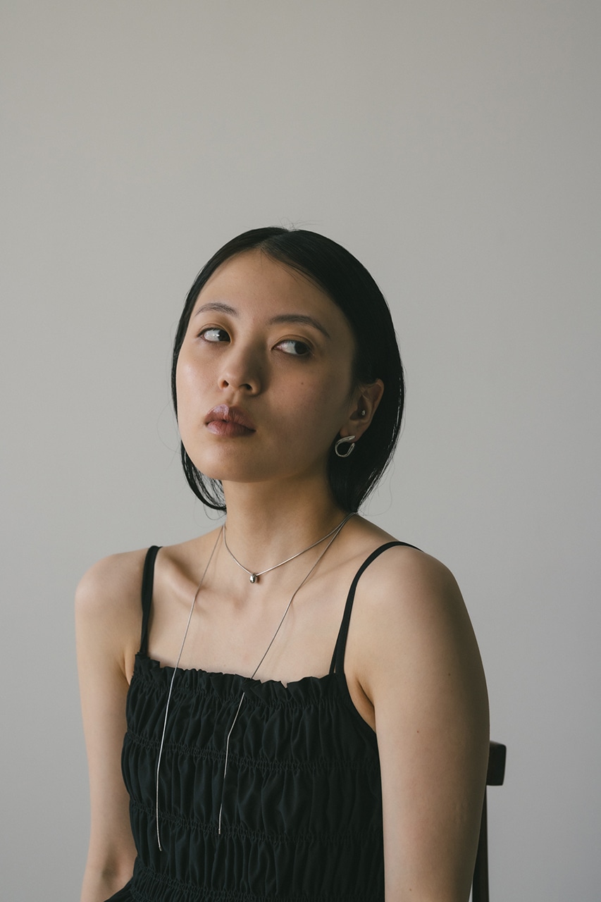 ドロップチョーカーロングネックレス SLV FREE