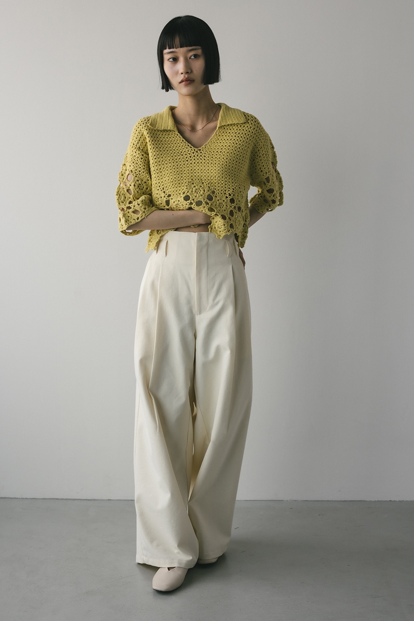 ハンドメイドクロシェニット LIME FREE