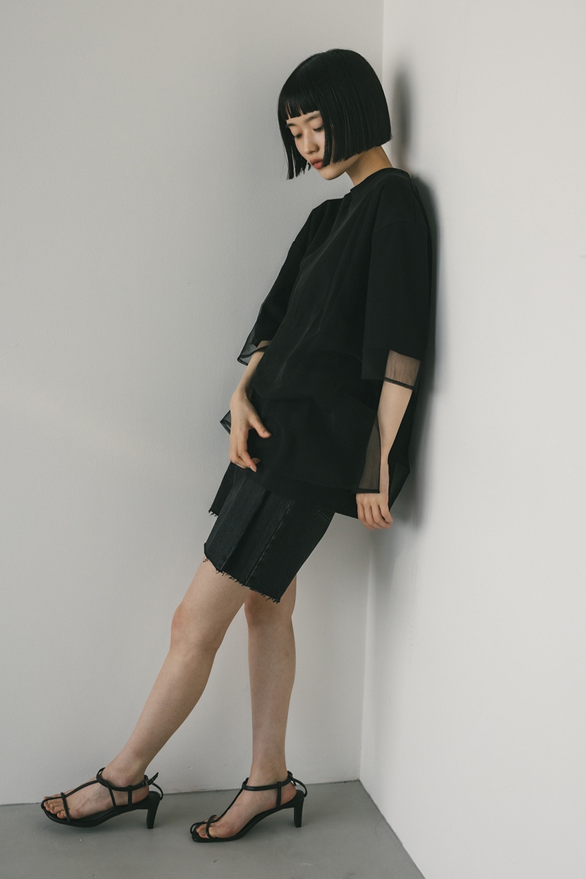 シアーレイヤードルーズT BLK FREE