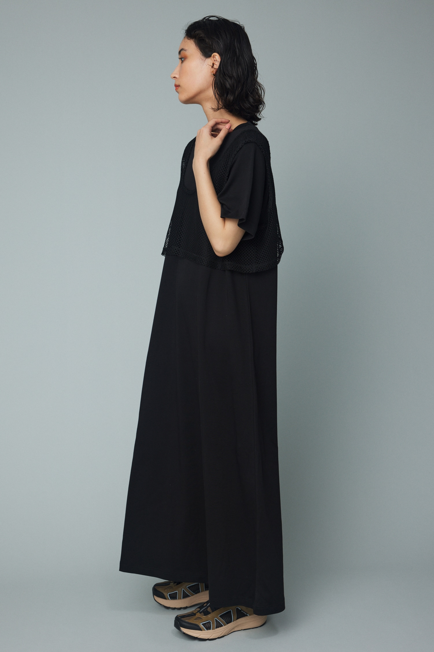 HeRIN.CYE | layered mesh long dress (ワンピース(ミニ・ミディアム
