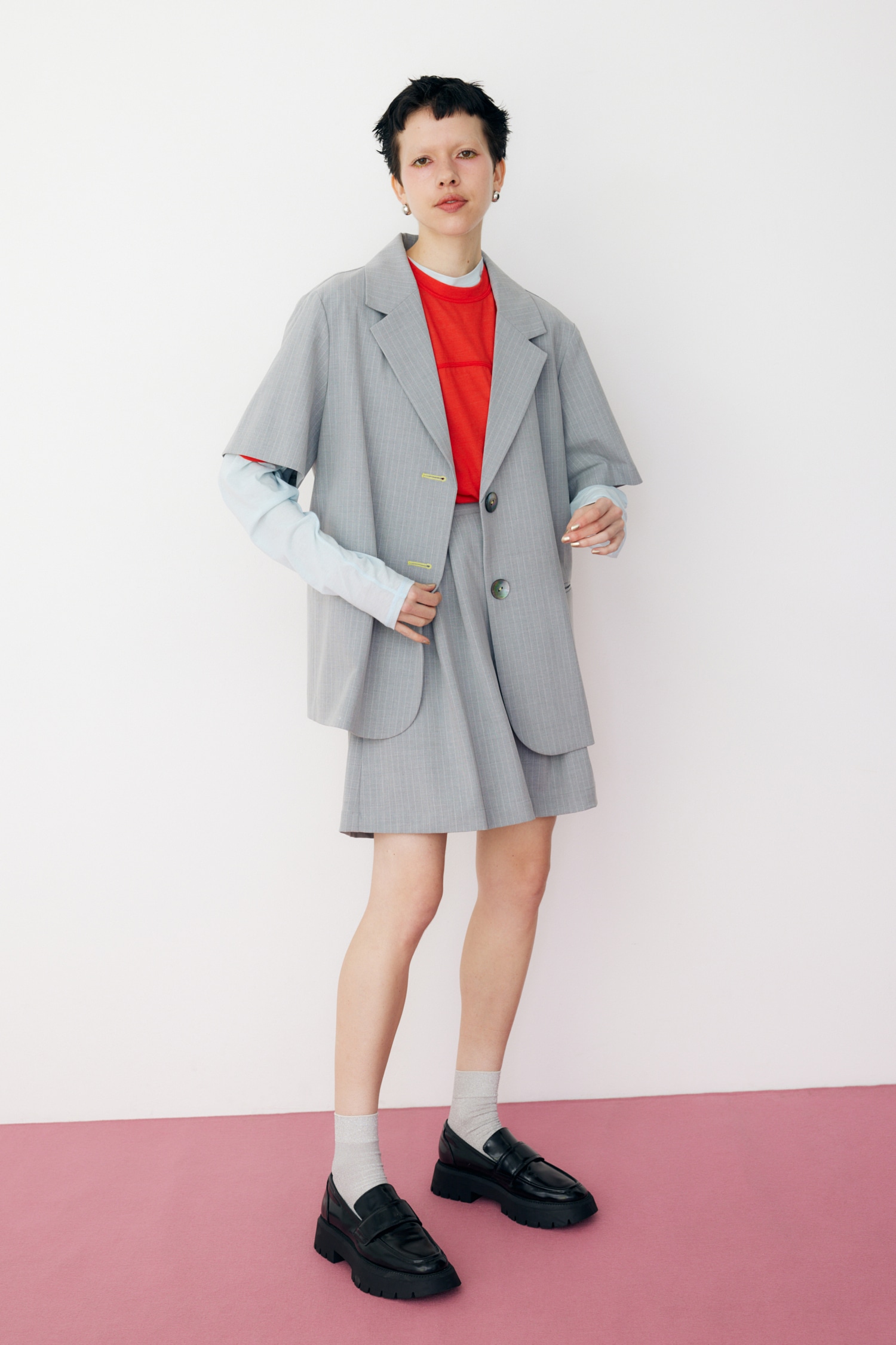 Short pants 柄GRY 38