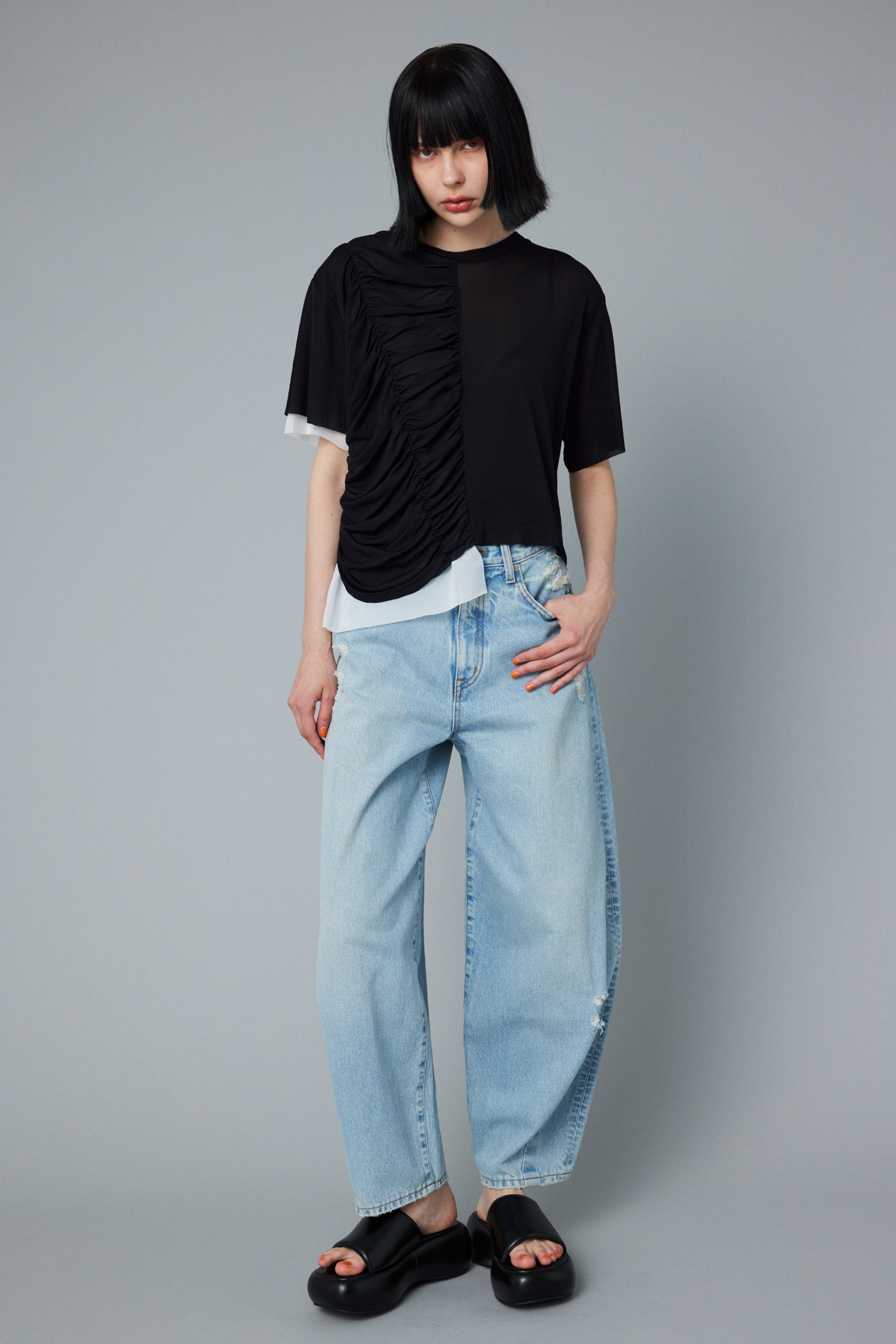 Double hem tops BLK FREE