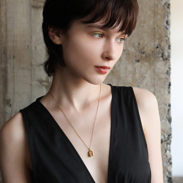 TEN_tiny arch necklace GD GLD M