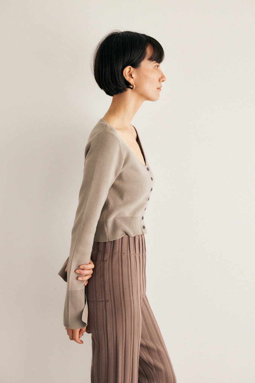 【M_】SHORT KNIT BUTTON UP トップス