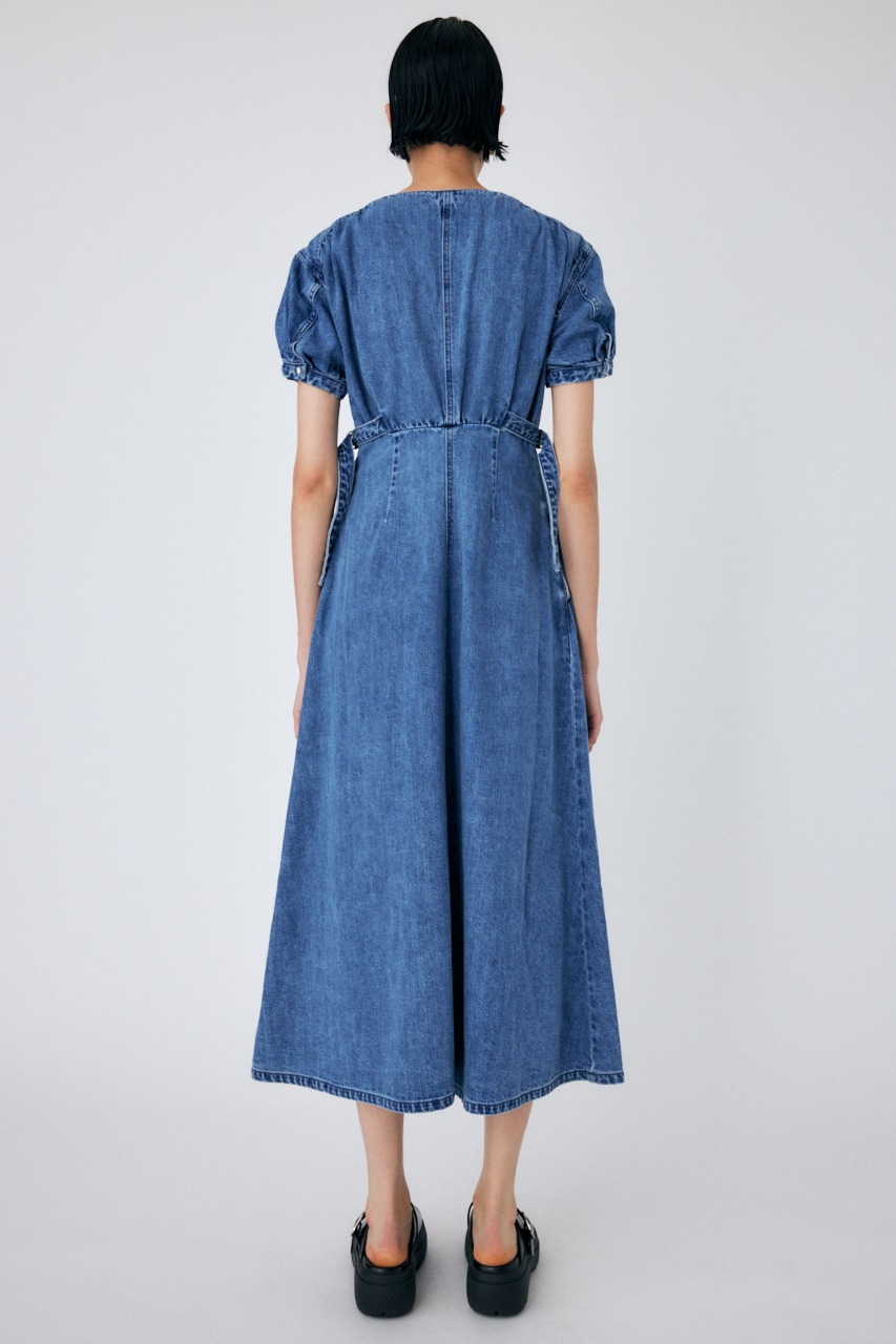 MOUSSY | PUFF SLEEVE DENIM ドレス (ワンピース(ロング） ) |SHEL ...