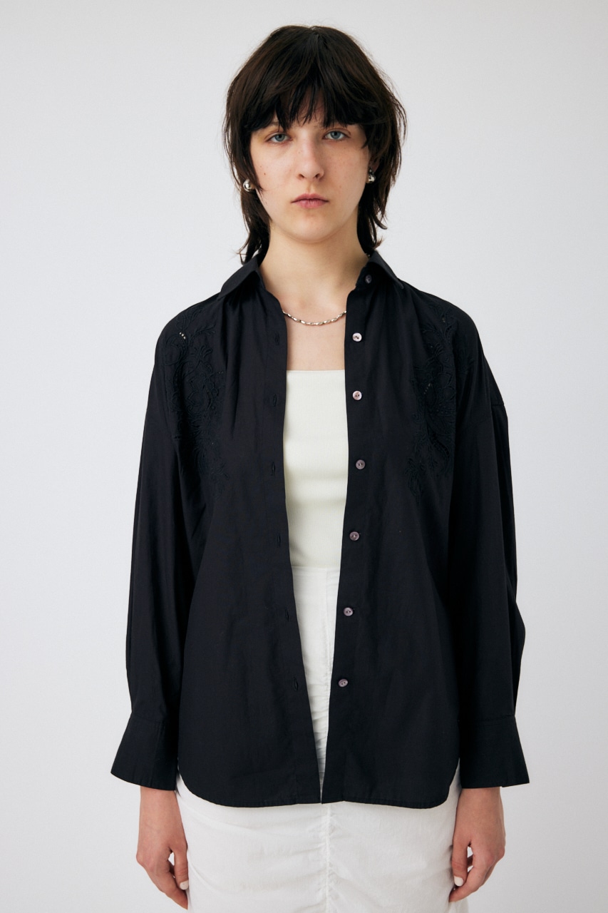 MOUSSY | EMBROIDERY POPLIN LOOSE シャツ (シャツ・ブラウス ) |SHEL 