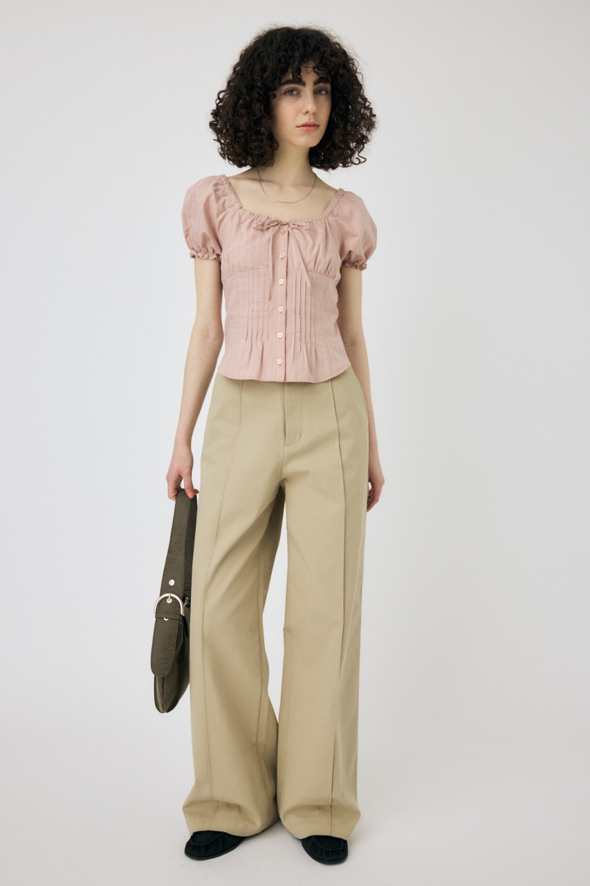 PIN TUCK FIT ブラウス 柄ORG 1