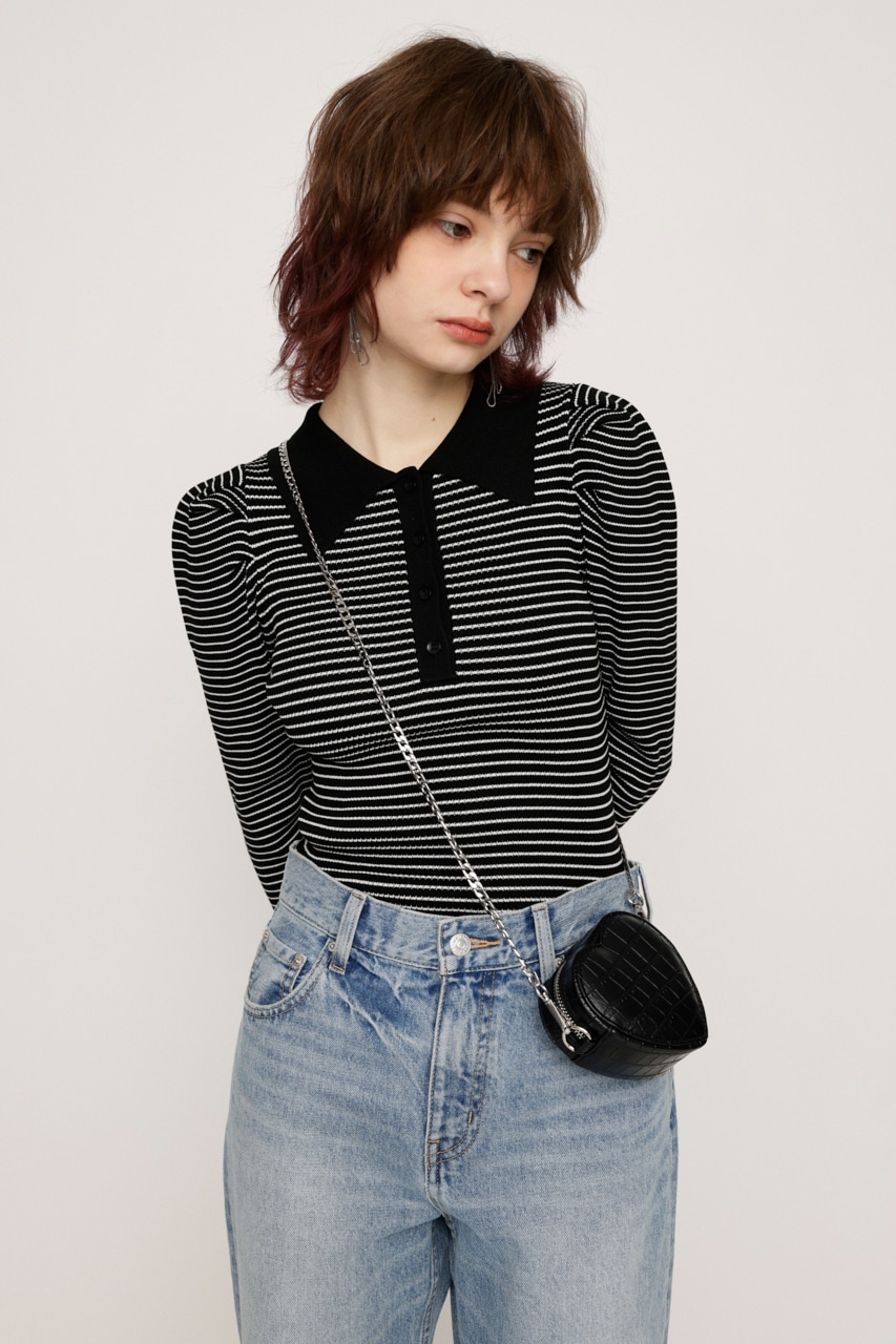 SLY | COLLARED KNIT トップス (ニット ) |SHEL