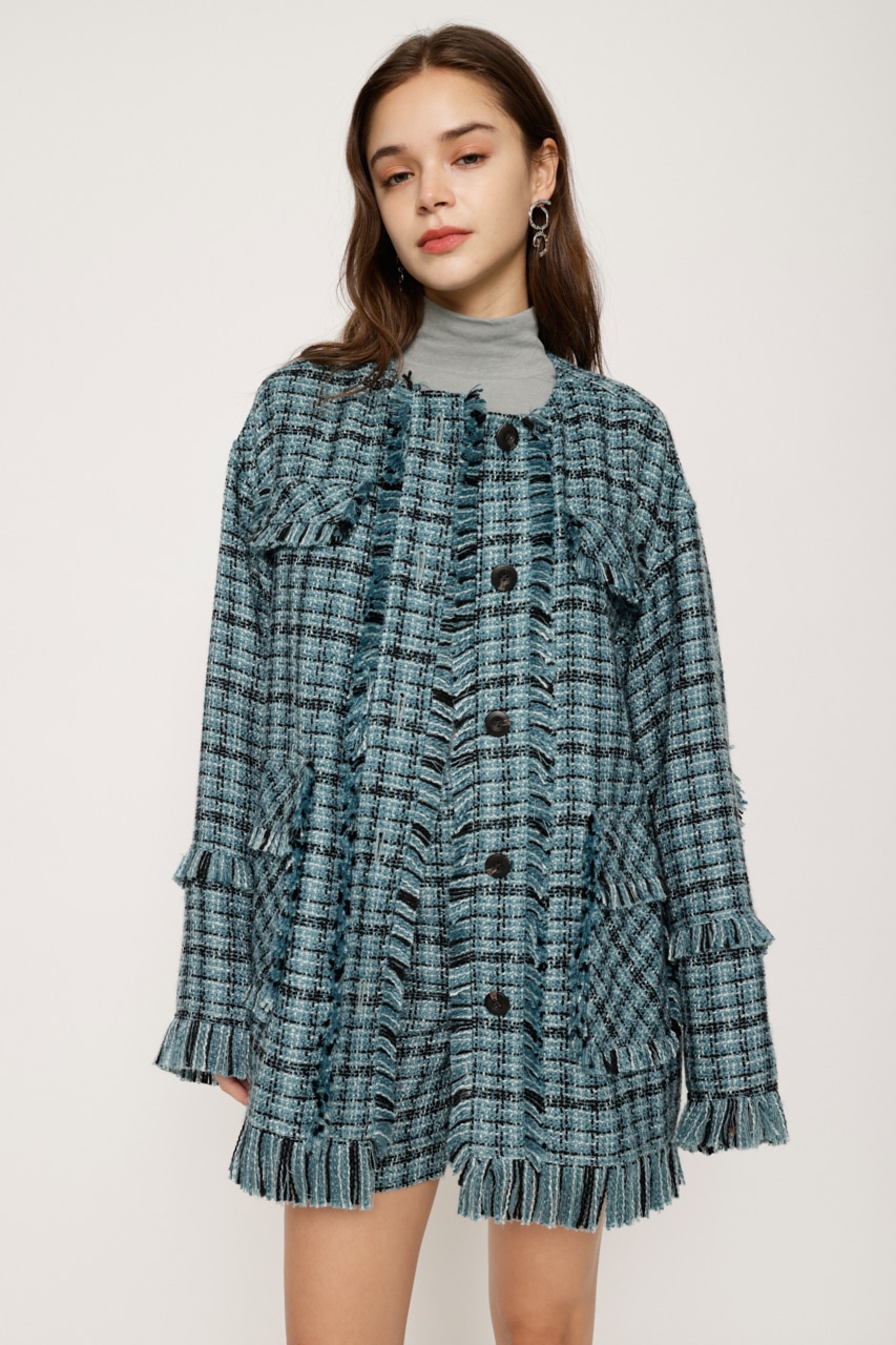 週末セール★SLY　SPRING TWEED FRINGE ジャケット