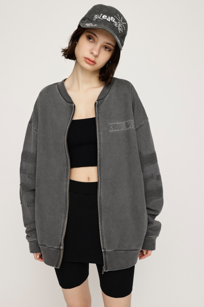 PATCH LOGO 2WAY スウェット BLK FREE