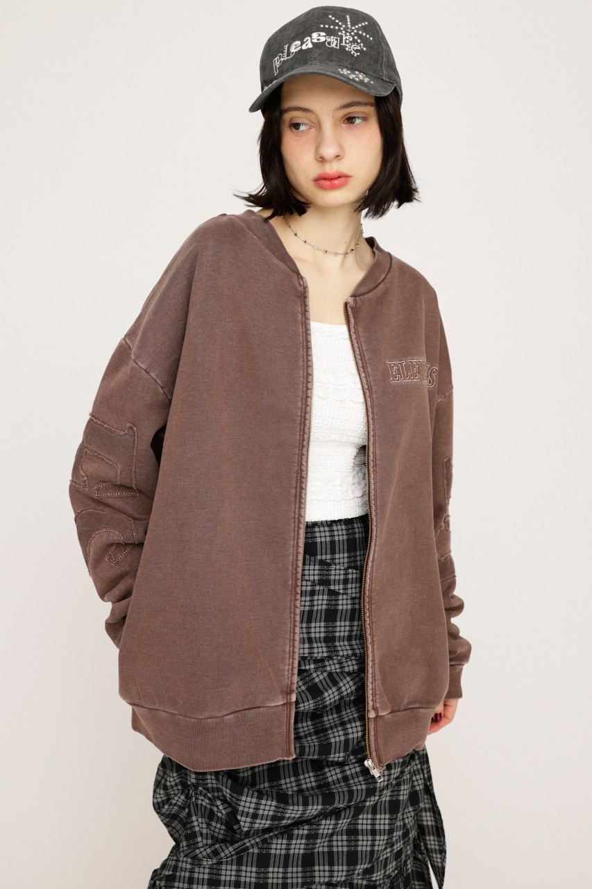 PATCH LOGO 2WAY スウェット BRN FREE