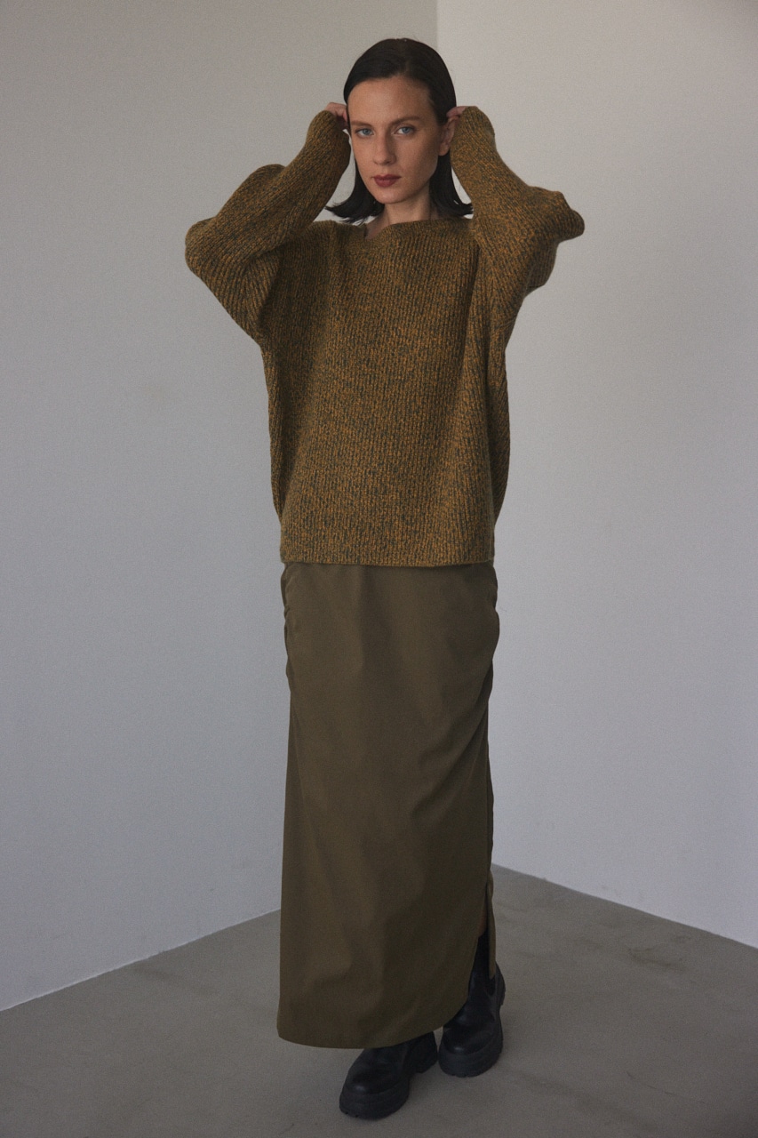 moussy - まめSQUARE NECK PUFF SHOULDER ニット moussy - moussy SQUARE NECK PUFF SHOULDER ニットの通販 by